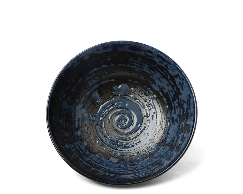 Serving Bowls & Plates^MIYA Company Blue Black Swirl 8.25" Bowl