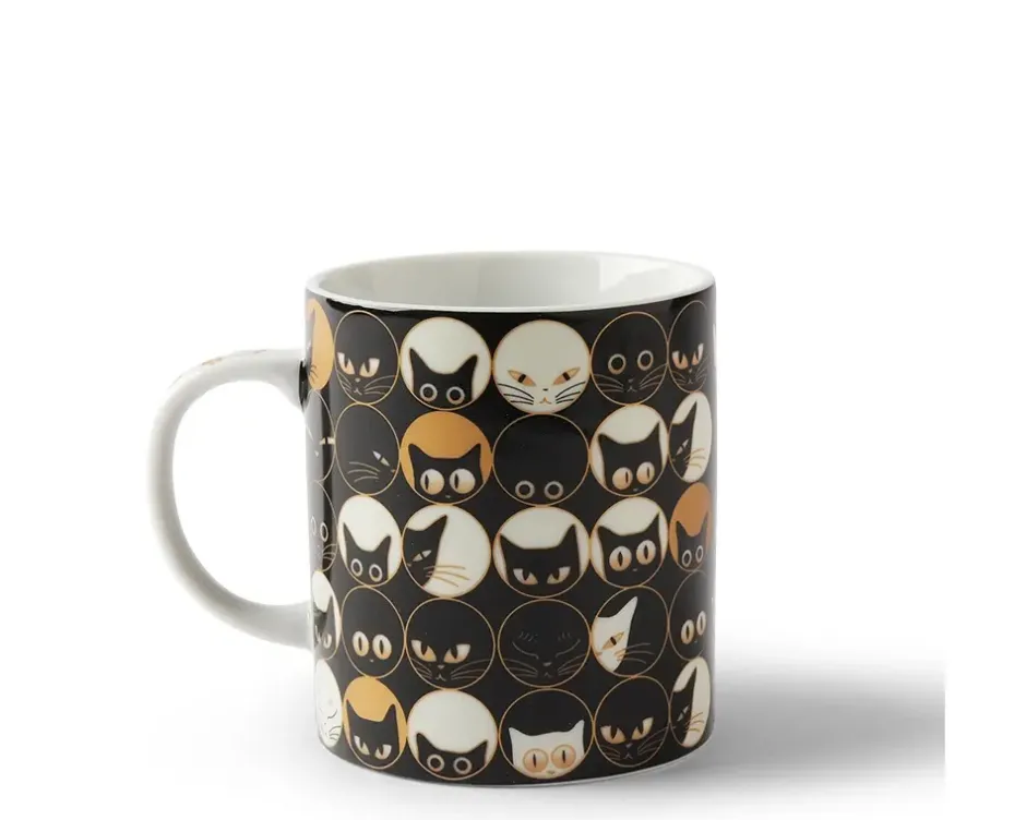 Cups/Mugs^MIYA Company Cat Eyes 8 Oz. Mug - Black