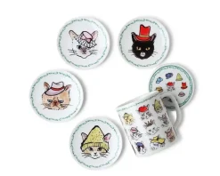 Cups/Mugs^MIYA Company Cats In Hats Mug With Lid