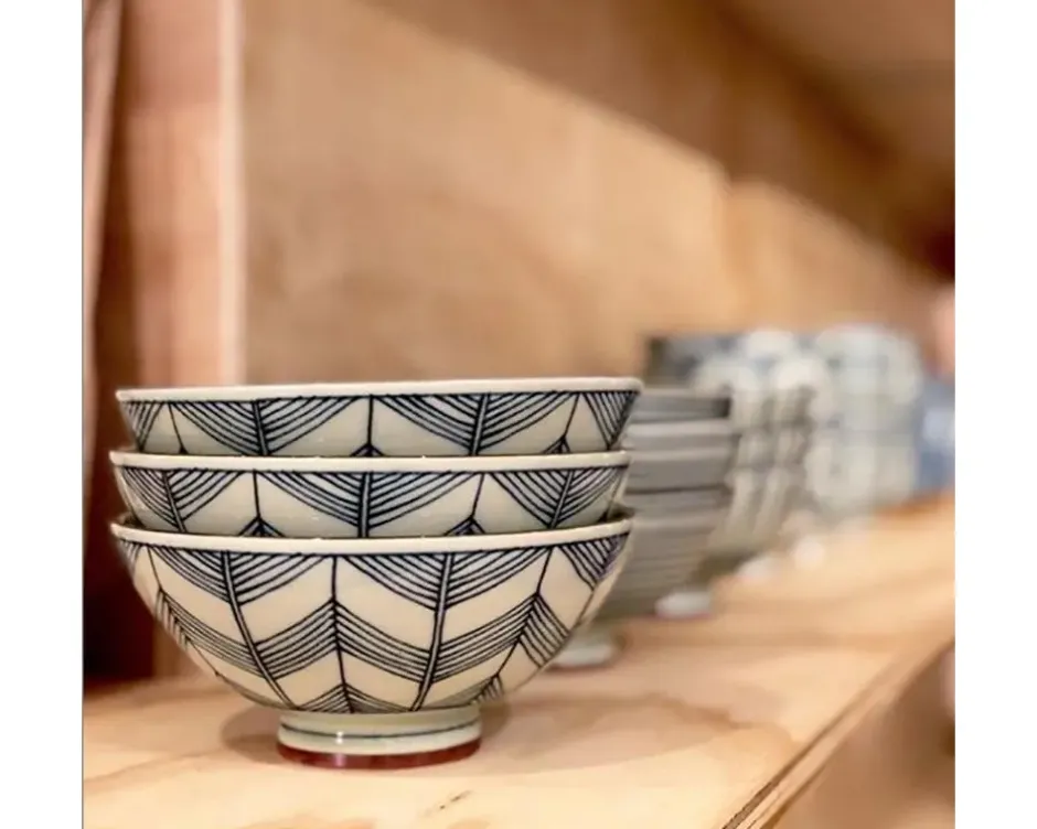 Rice Bowls^MIYA Company Celadon Chevron 5.5" Rice Bowl