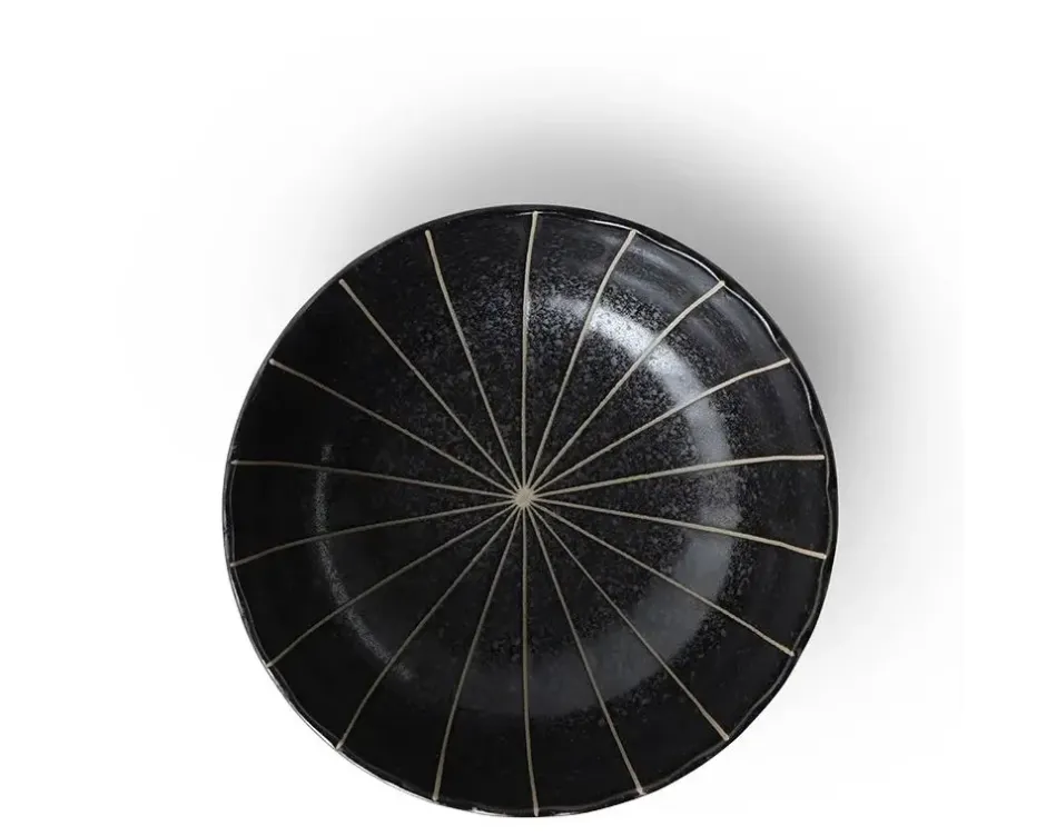 Medium Bowls^MIYA Company Kasa Lines Black 5.5" Bowl