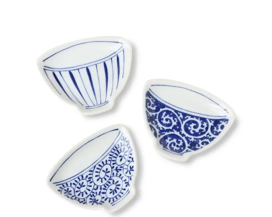 Sauce Dishes^MIYA Company Mini Plate 3.75" Blue & White Teacup Check
