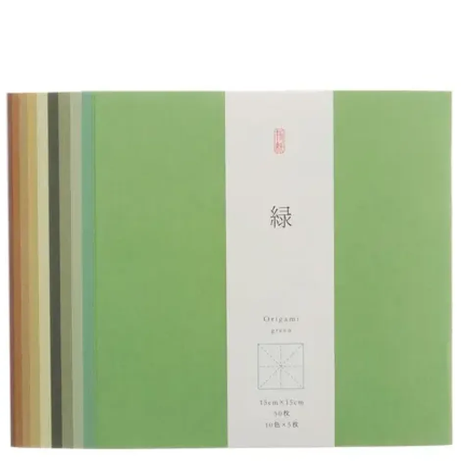 Origami^MIYA Company Origami Paper Washi 10-Shades Of Green