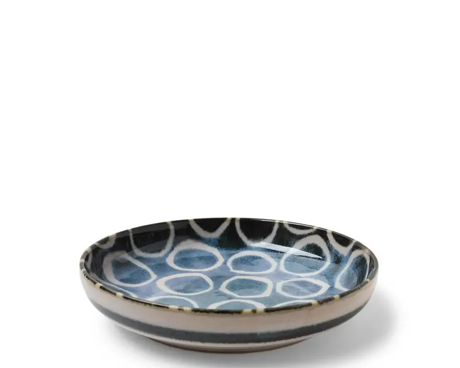 Shallow Bowls^MIYA Company Rustic White Circles 7.75" Shallow Bowl