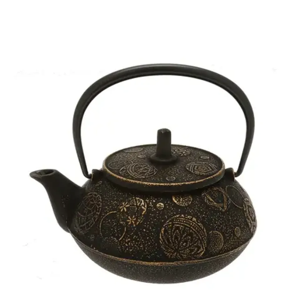 Teapots - Cast Iron^MIYA Company Teapot Cast Iron Gold Black Mari